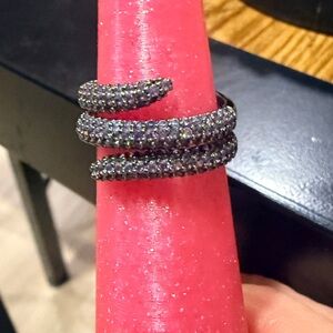 Dazzling Silver Triple Band Ring